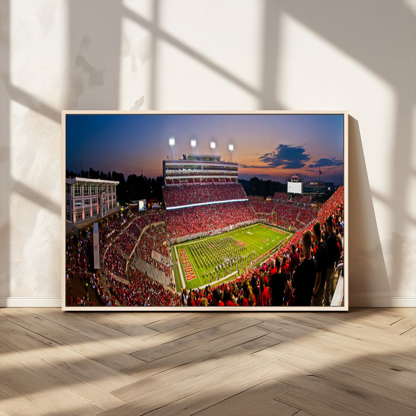 MGV-FC-36X24 - NC State Wolfpack Football Team Print - Raleigh Carter-Finley Stadium Wall Art Canvas Print