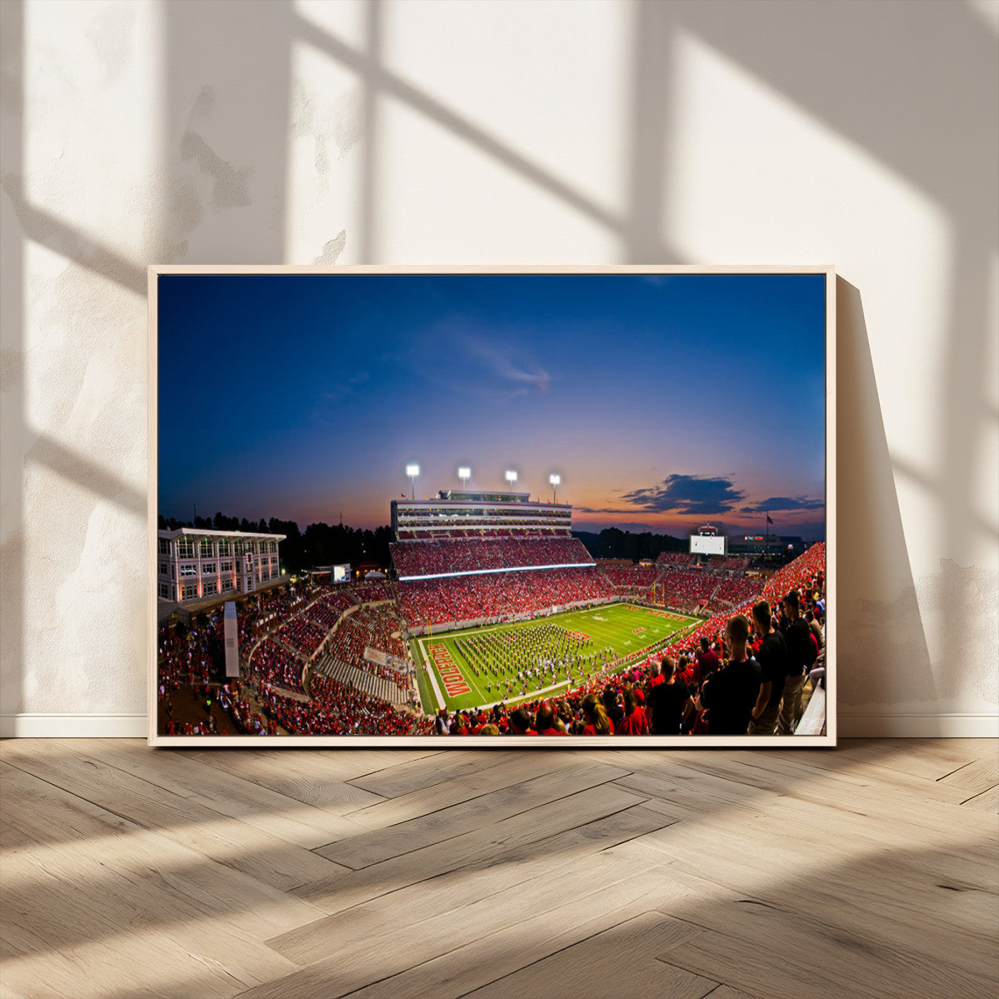MGV-FC-36X24 - NC State Wolfpack Football Team Print - Raleigh Carter-Finley Stadium Wall Art Canvas Print