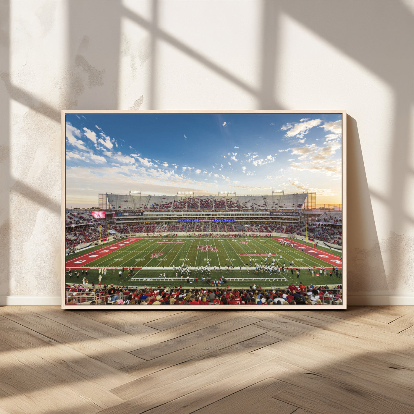 MGV-FC-36X24 - Framed Houston Cougars Football Team Print - Houston TDECU Stadium Wall Art Canvas Print