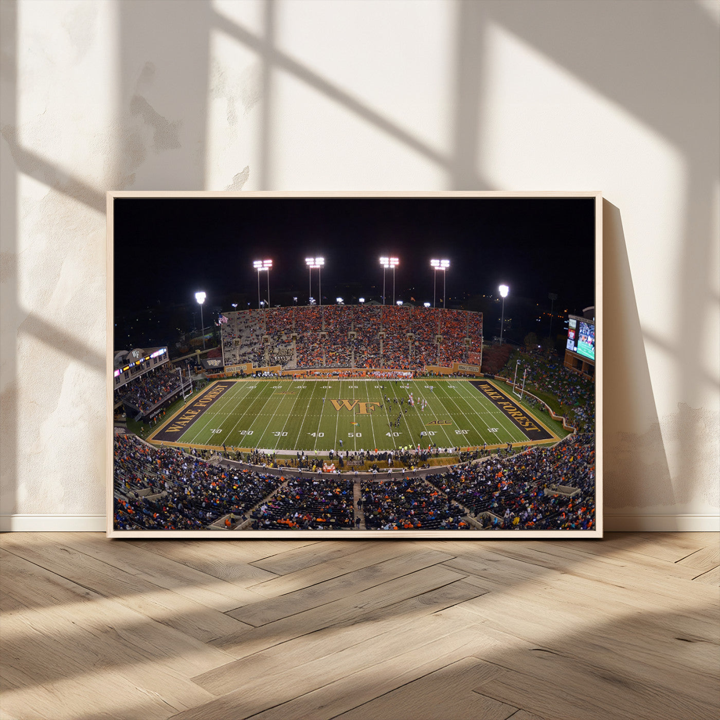 MGV-FC-36X24 - Demon Deacons Print Canvas, Football Team Print - Winston-Salem Allegacy Federal Credit Union