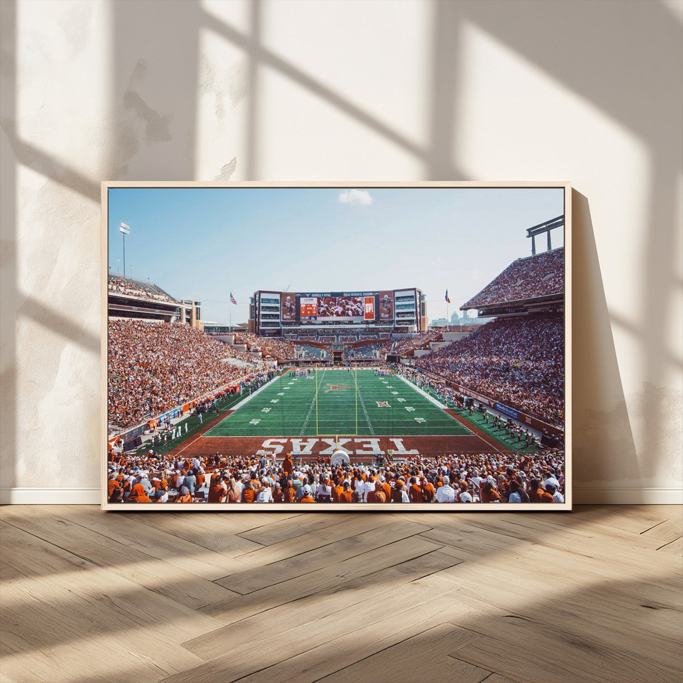 MGV-FC-36X24 - Framed Texas Memorial Stadium Canvas, University of Texas Longhorns Football Team Print - Austin