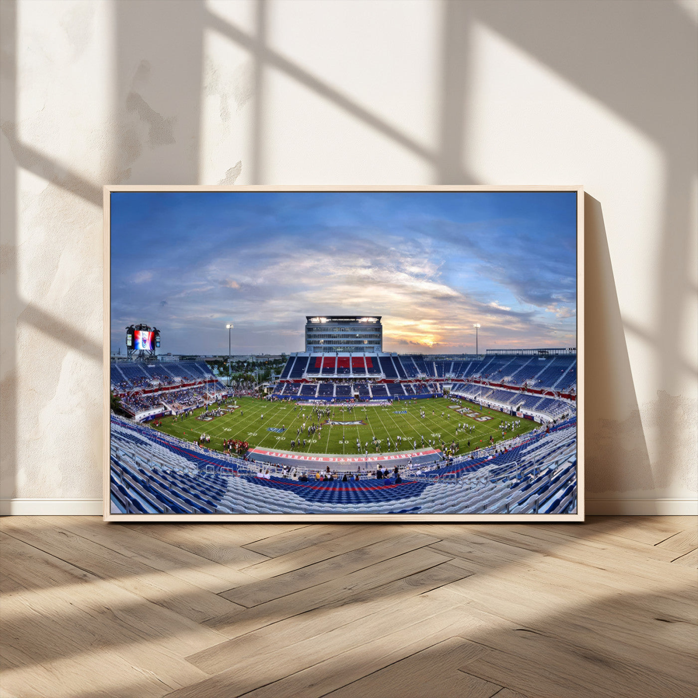 MGV-FC-36X24 - Florida Atlantic University Owls Football Team Print - Boca Raton FAU Stadium Wall Art Canvas Print