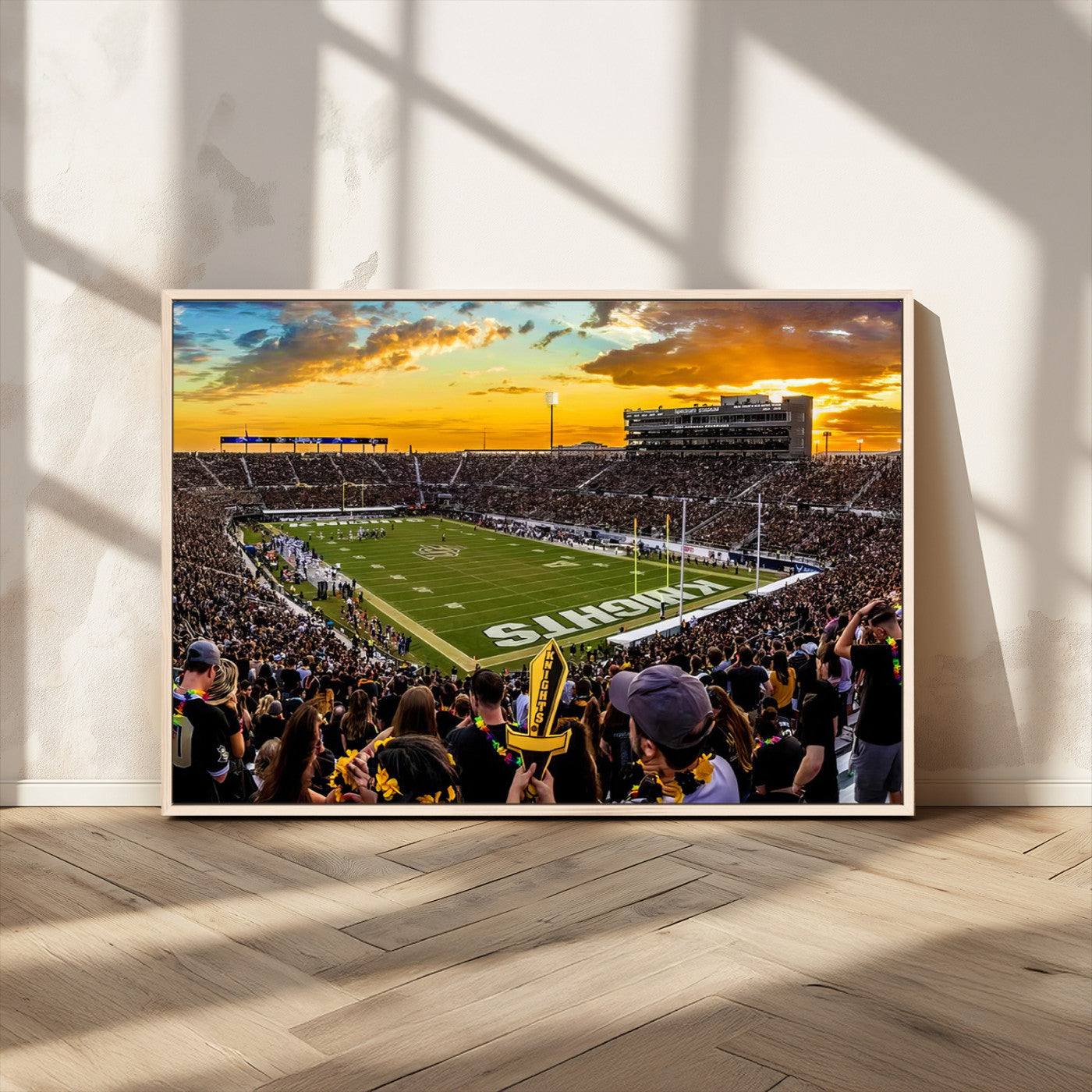MGV-FC-36X24 - UCF Knights Football Team Print - Orlando FBC Mortgage Stadium, UCF Knights Wall Art Canvas Print