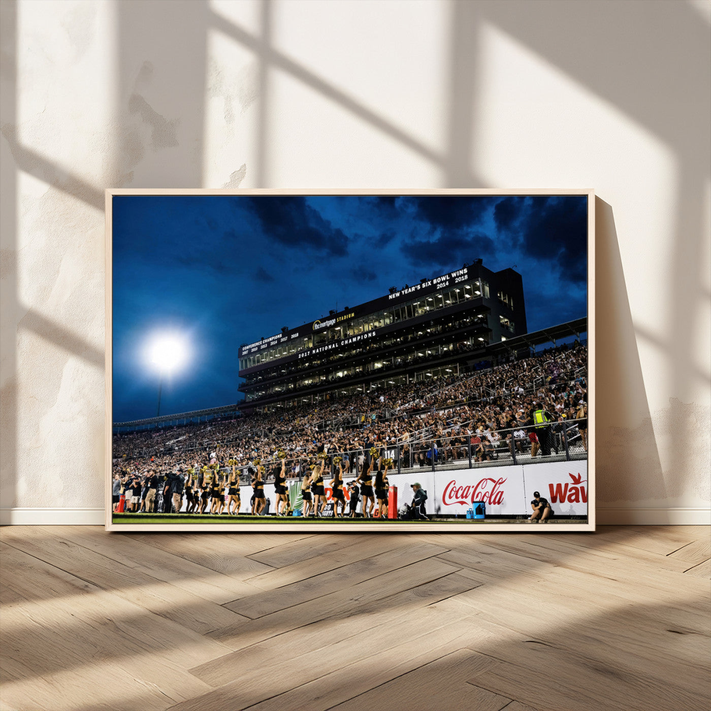 MGV-FC-36X24 - UCF Knights Football Team Print - Orlando FBC Mortgage Stadium Wall Art Canvas Print