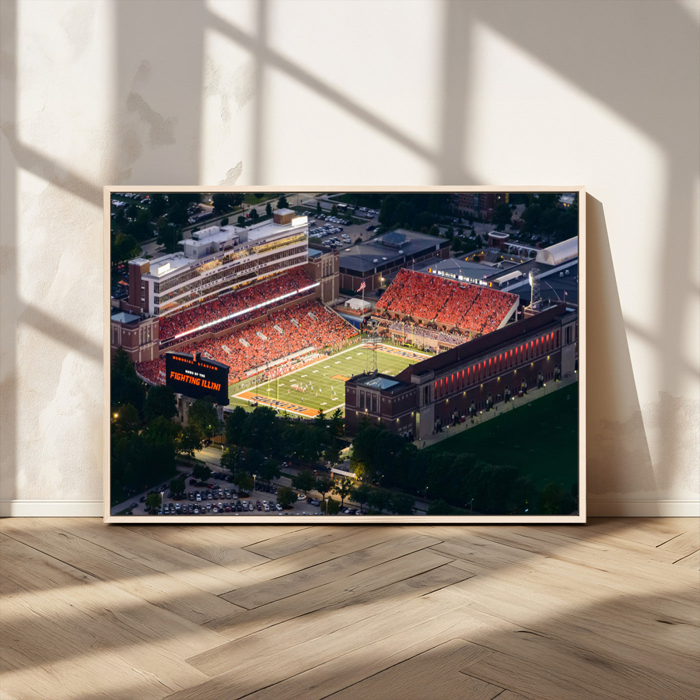 MGV-FC-36X24 - University of Illinois Fighting Illini Football Team Print - Champaign Illinois Memorial Stadium