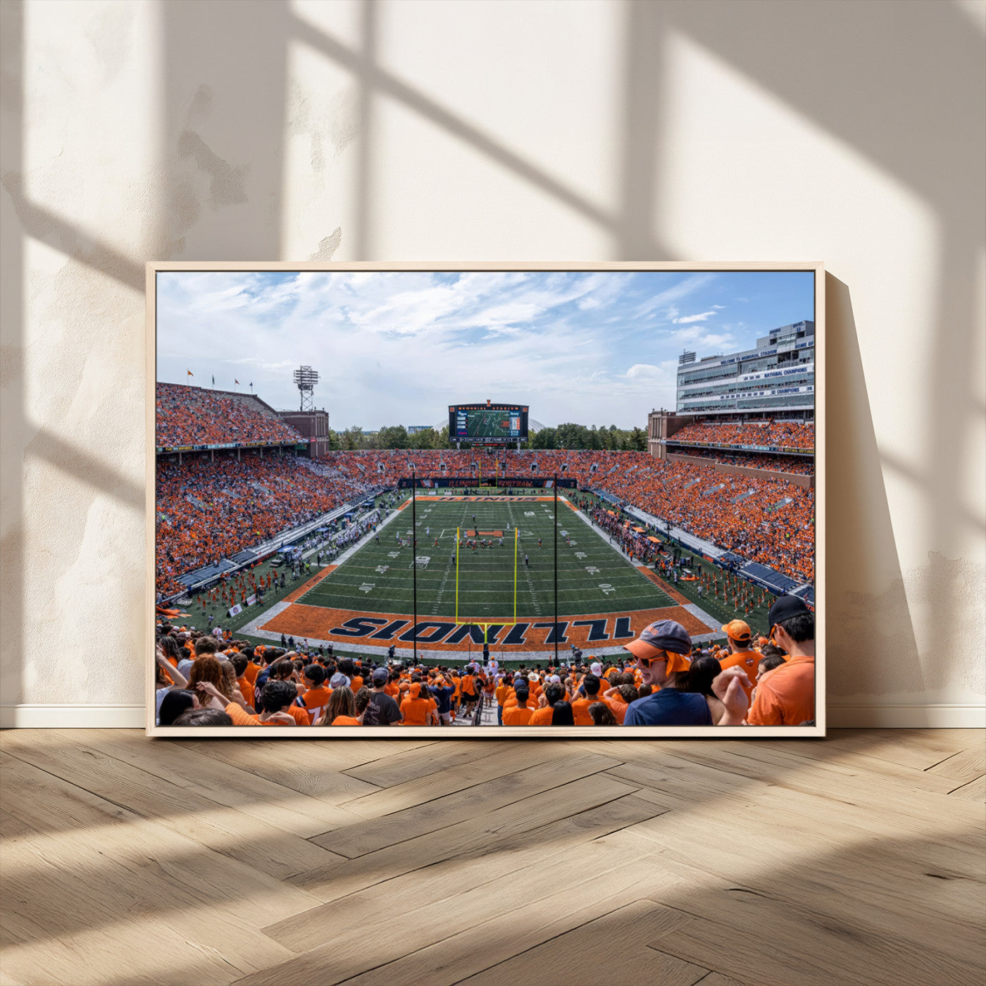 MGV-FC-36X24 - University of Illinois Fighting Illini Football Team Print Canvas - Champaign Illinois Memorial