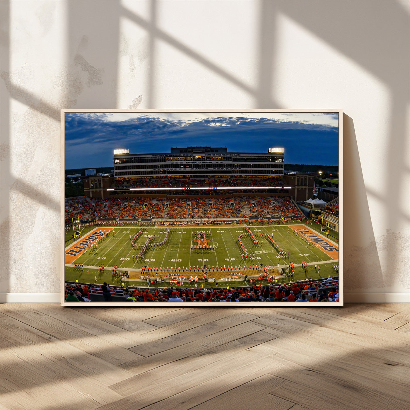 MGV-FC-36X24 - University of Illinois Fighting Illini Football Team Print - Champaign Illinois Memorial Stadium