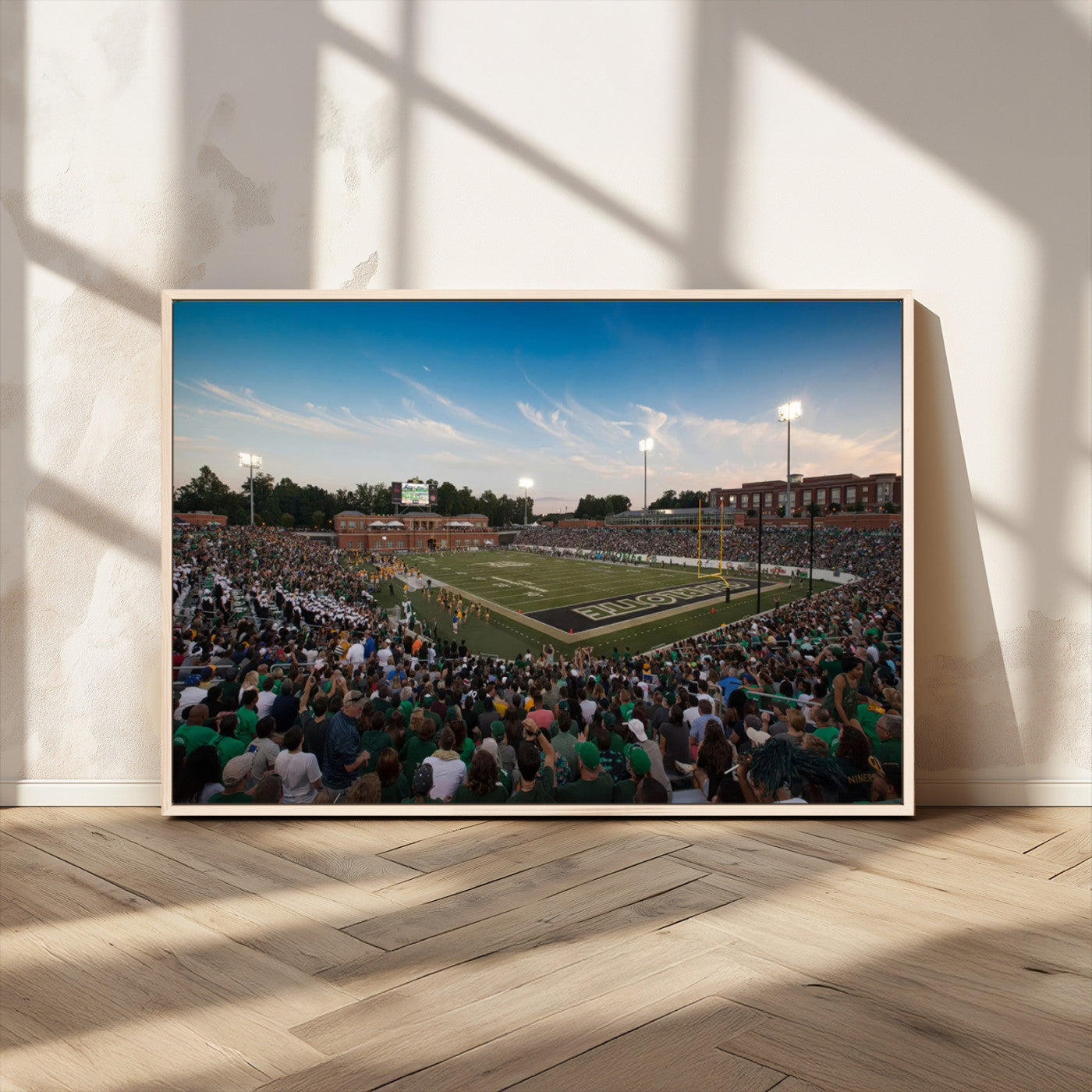 MGV-FC-36X24 - University of Charlotte 49ers Football Team Print - Charlotte Jerry Richardson Stadium Wall Art