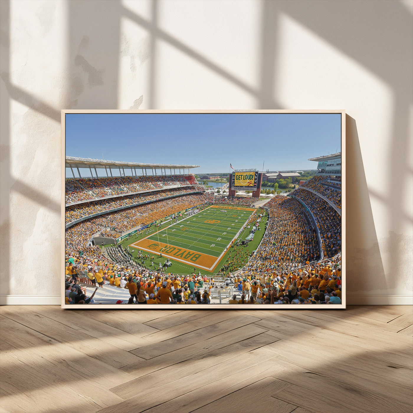 MGV-FC-36X24 - Baylor University Bears Football Team Print - Waco McLane Stadium Wall Art Canvas Print