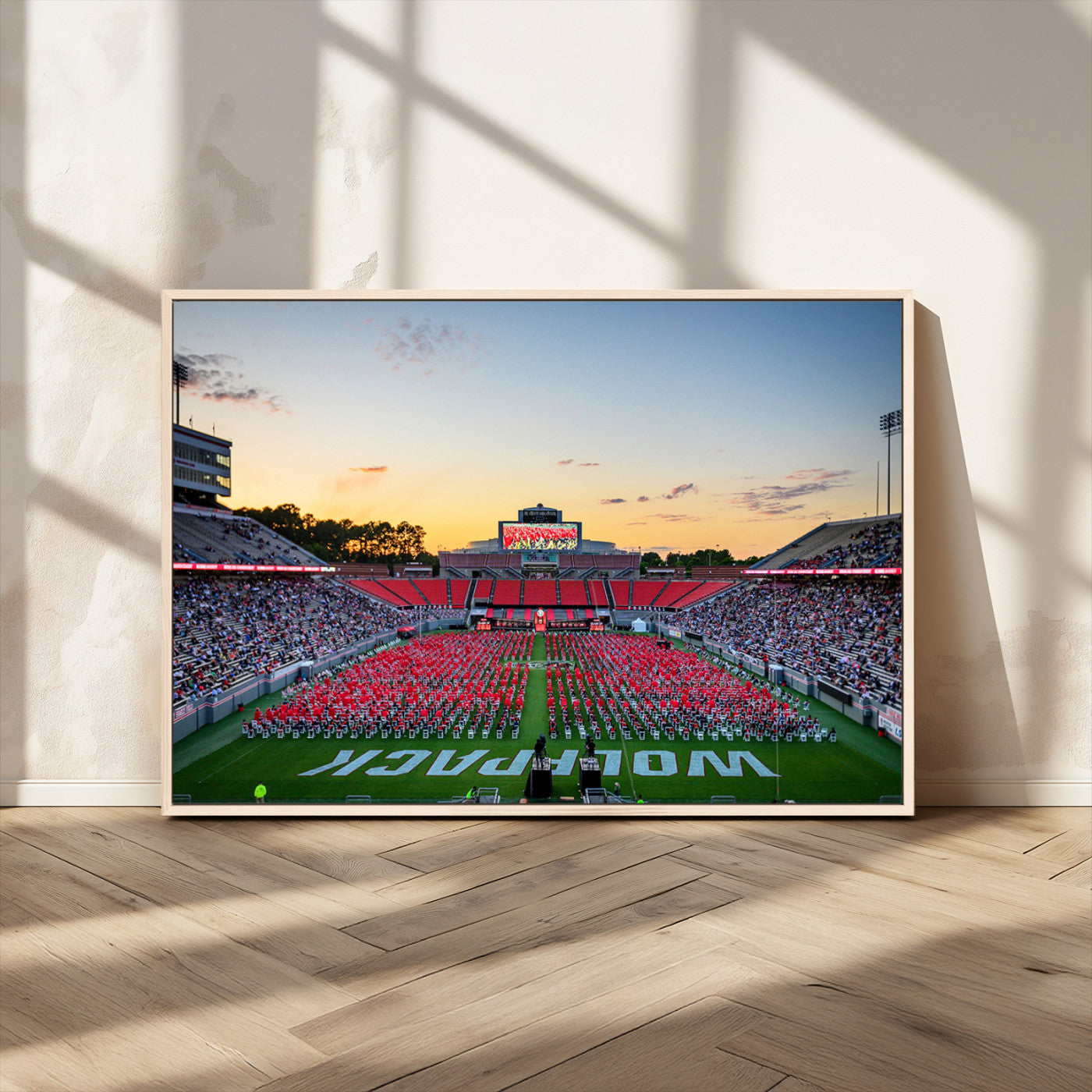 MGV-FC-36X24 - NC State Wolfpack Football Team Print Wall Art - Raleigh Carter-Finley Stadium Wall Art Canvas Print