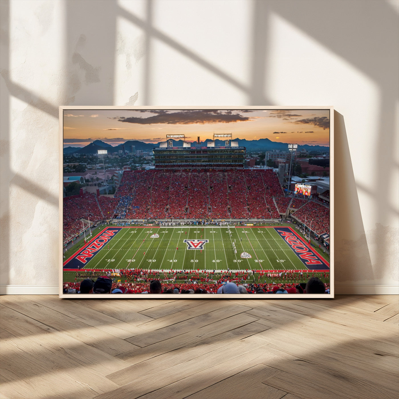 MGV-FC-36X24 - Framed Arizona Wildcats Football Team Print - Tucson Arizona Stadium Wall Art Canvas Print