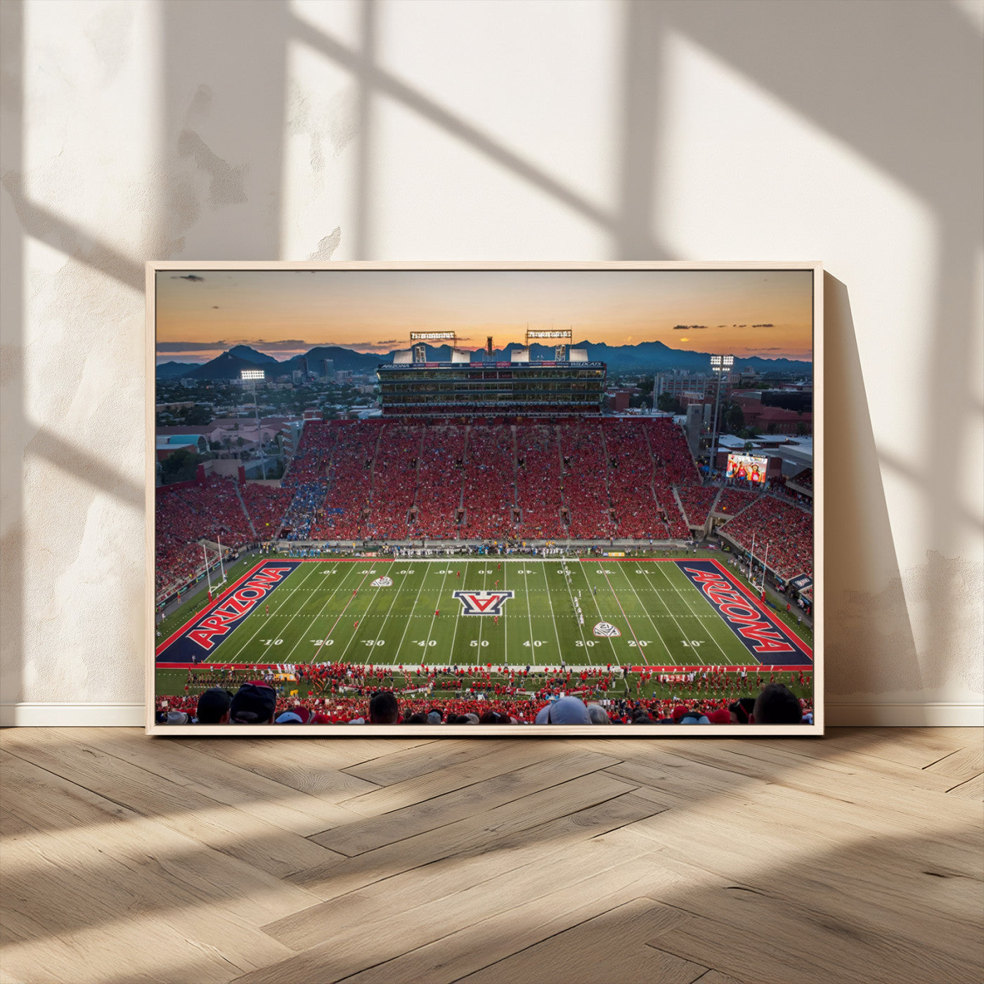 MGV-FC-36X24 - Arizona Wildcats Football Team Print - Tucson Arizona Stadium Wall Art Canvas Print