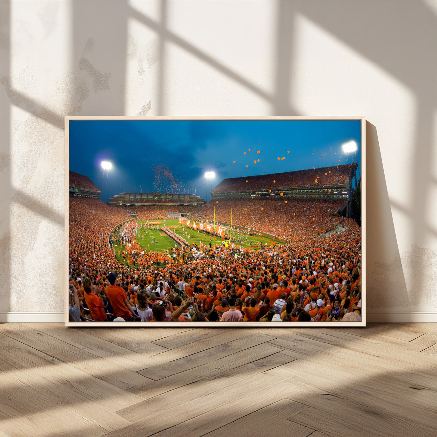MGV-FC-36X24 - Clemson University Tigers Football Team Print - Clemson Memorial Stadium Wall Art Canvas Print
