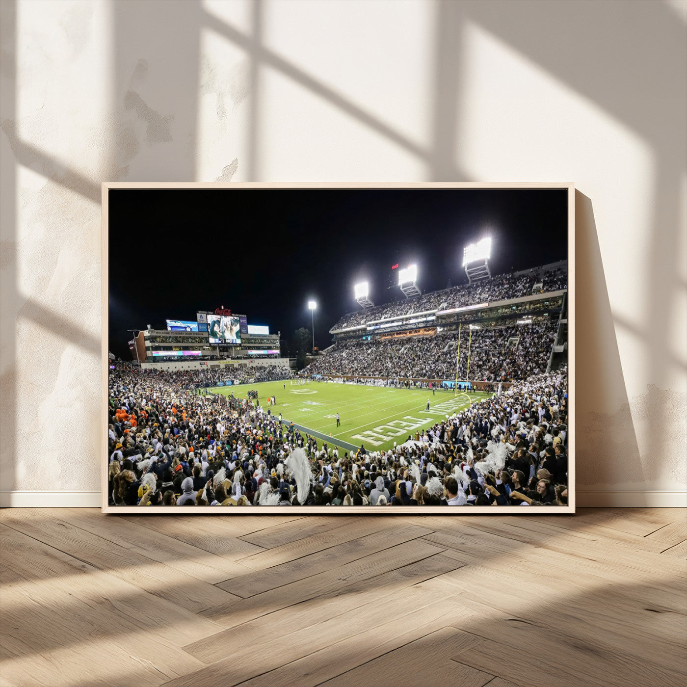 MGV-FC-36X24 - Georgia Tech Yellow Jackets Football Team Print - Atlanta Bobby Dodd Stadium Wall Art Canvas Print