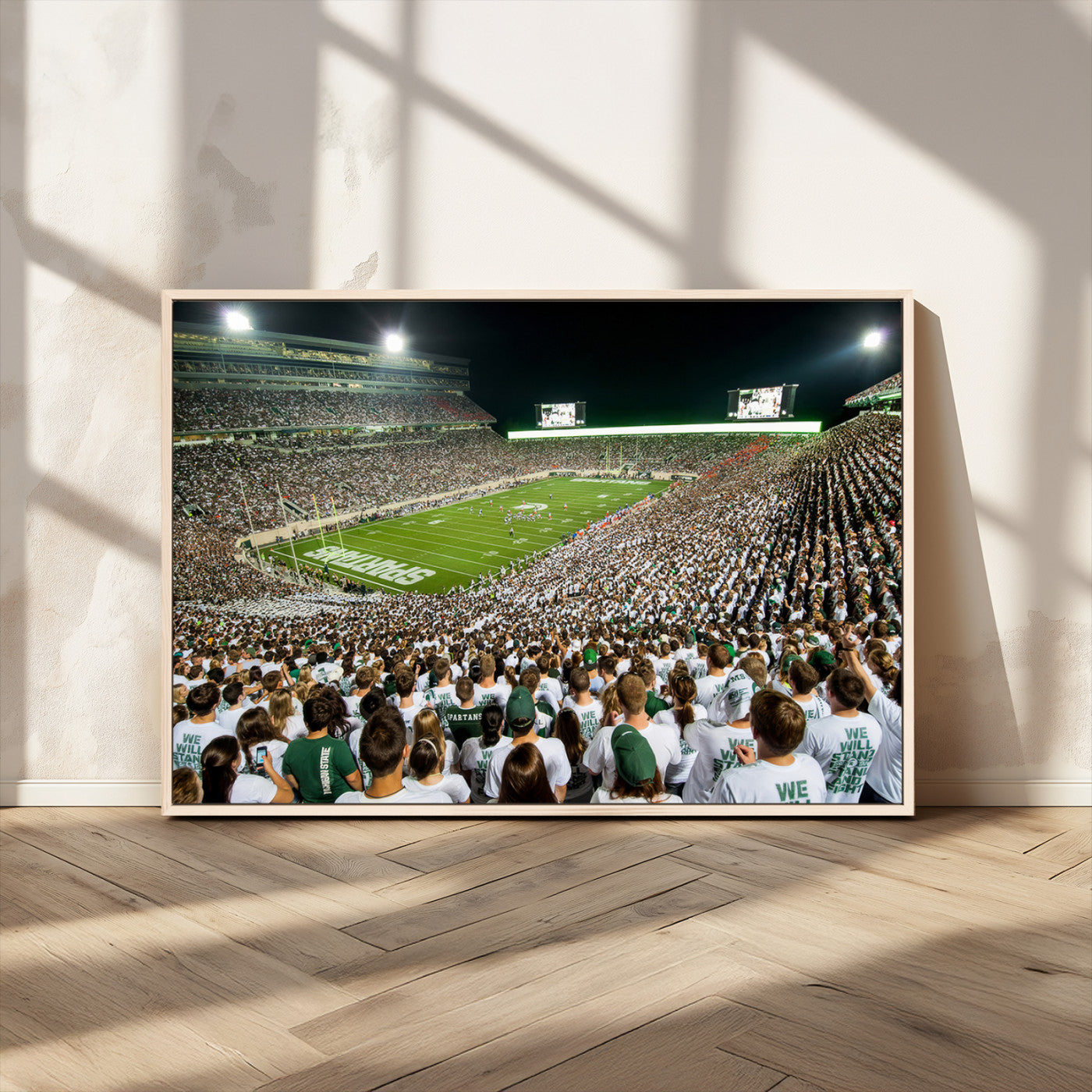 MGV-FC-36X24 - Michigan State Spartans Football Canvas Print - East Lansing Spartan Stadium Wall Art Canvas Print