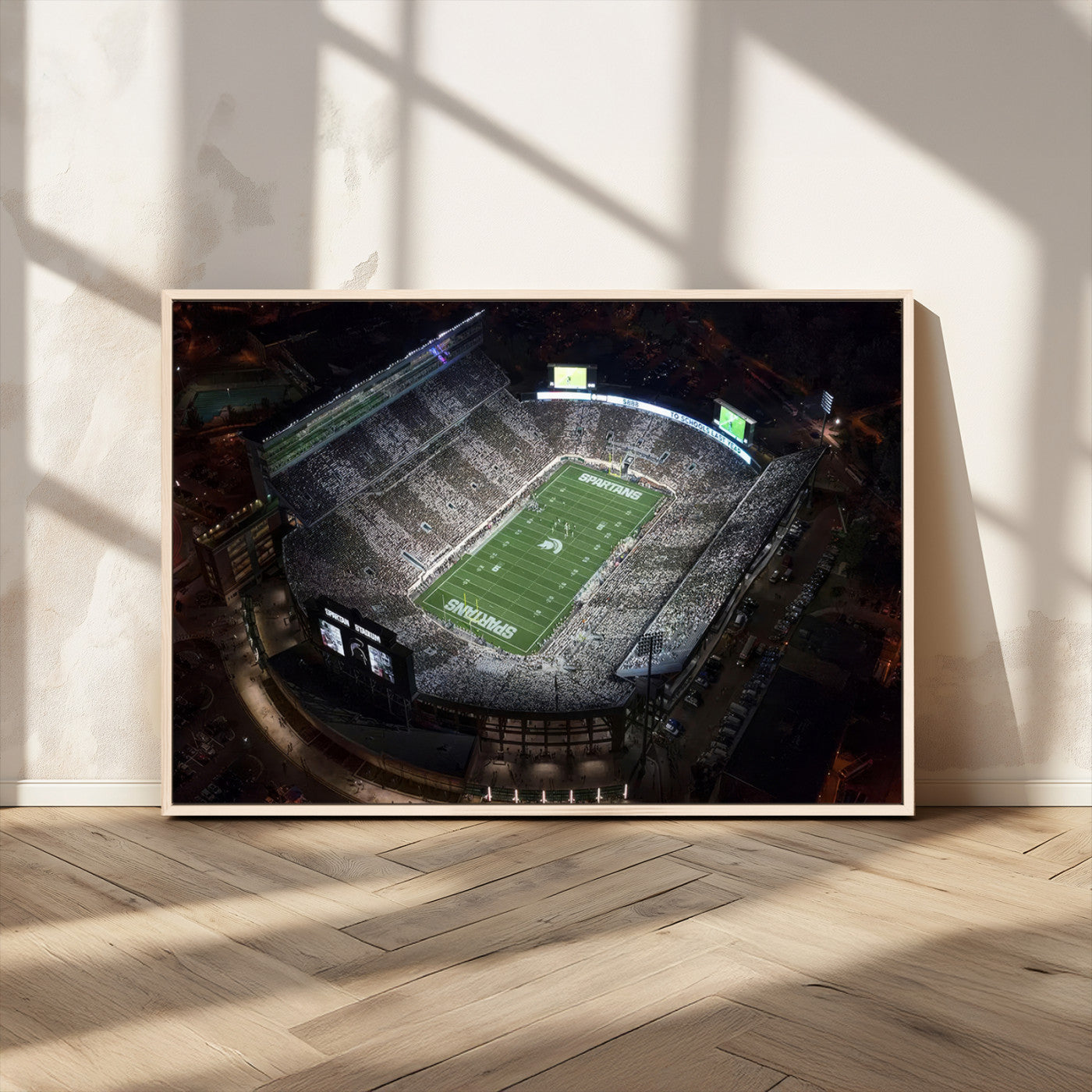 MGV-FC-36X24 - Michigan State Spartans Football Team Print - East Lansing Spartan Stadium Print Wall Art