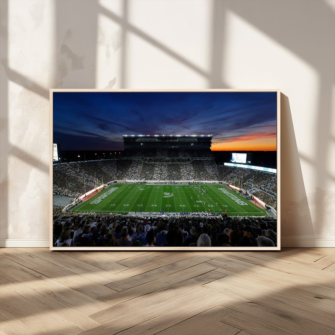 MGV-FC-36X24 - Michigan State Spartans Football Team Print - East Lansing Spartan Stadium Canvas Print
