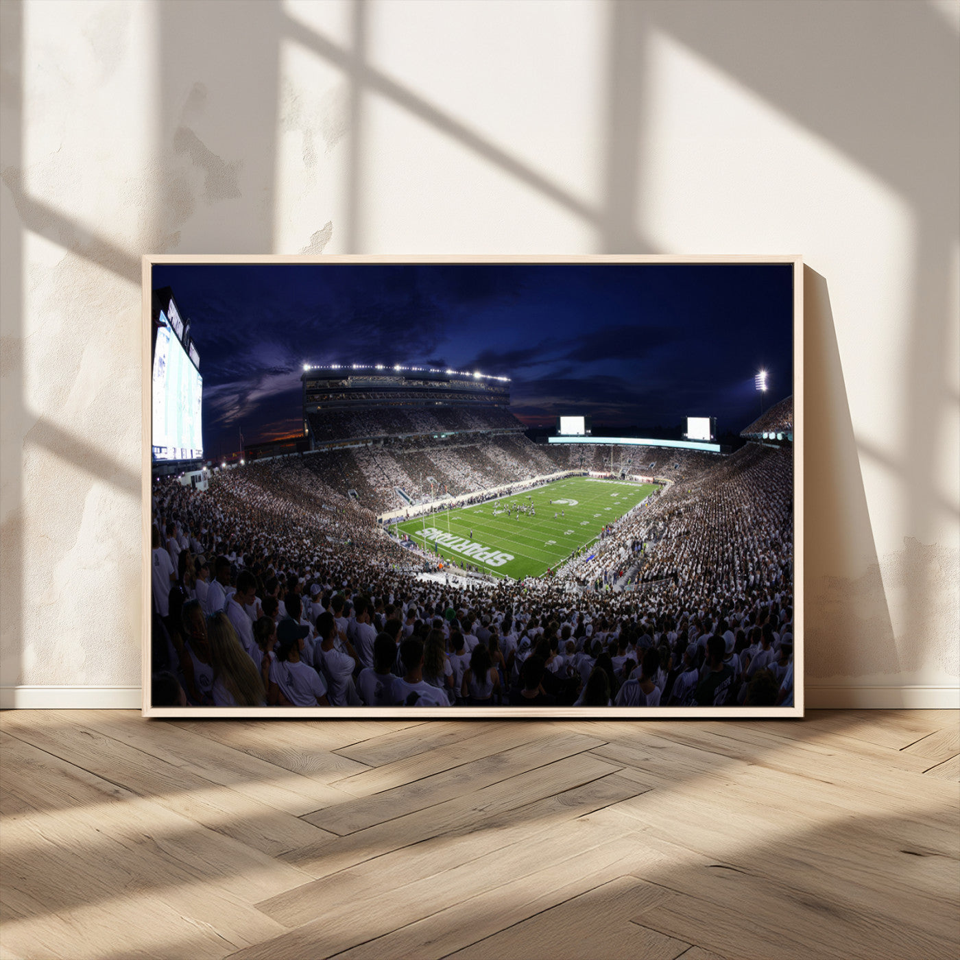 MGV-FC-36X24 - Michigan State Spartans Canvas, Framed Football Team Print - East Lansing Spartan Stadium Wall Art