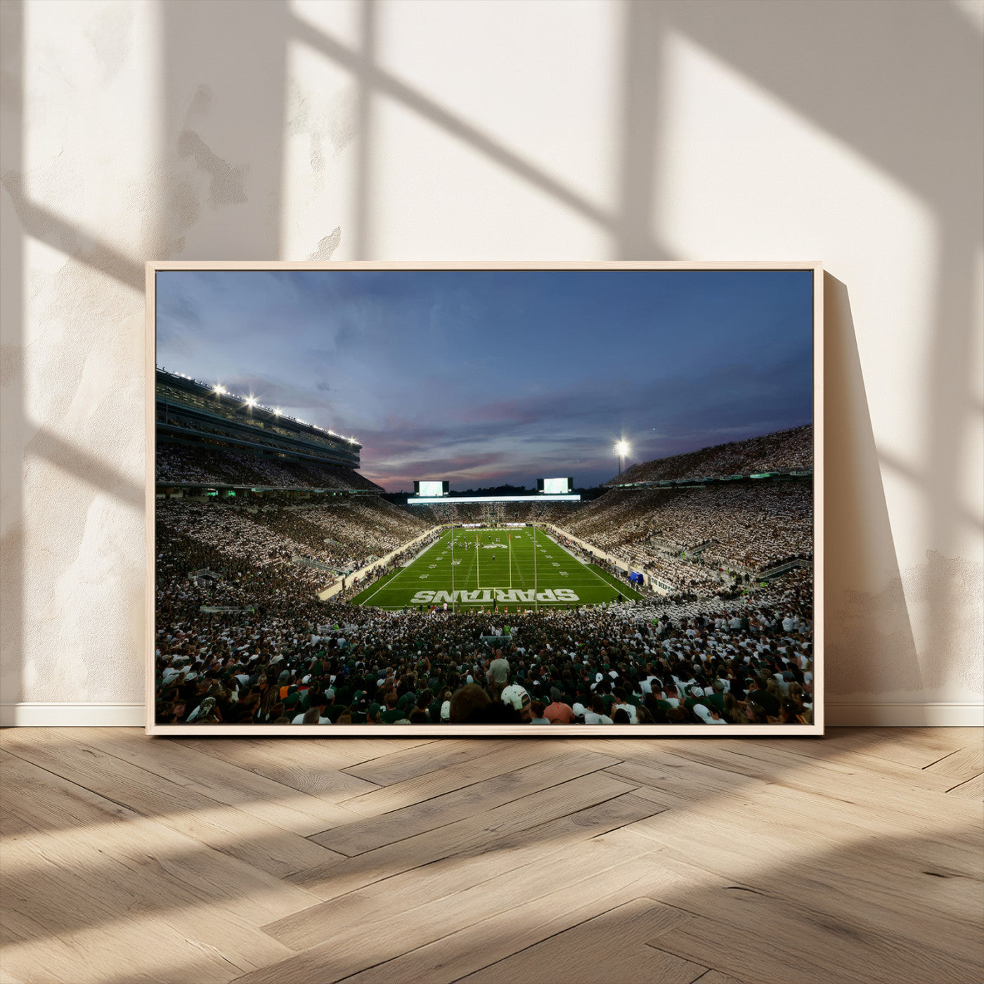 MGV-FC-36X24 - Michigan State Spartans Football Team Print - East Lansing Spartan Stadium Canvas Print