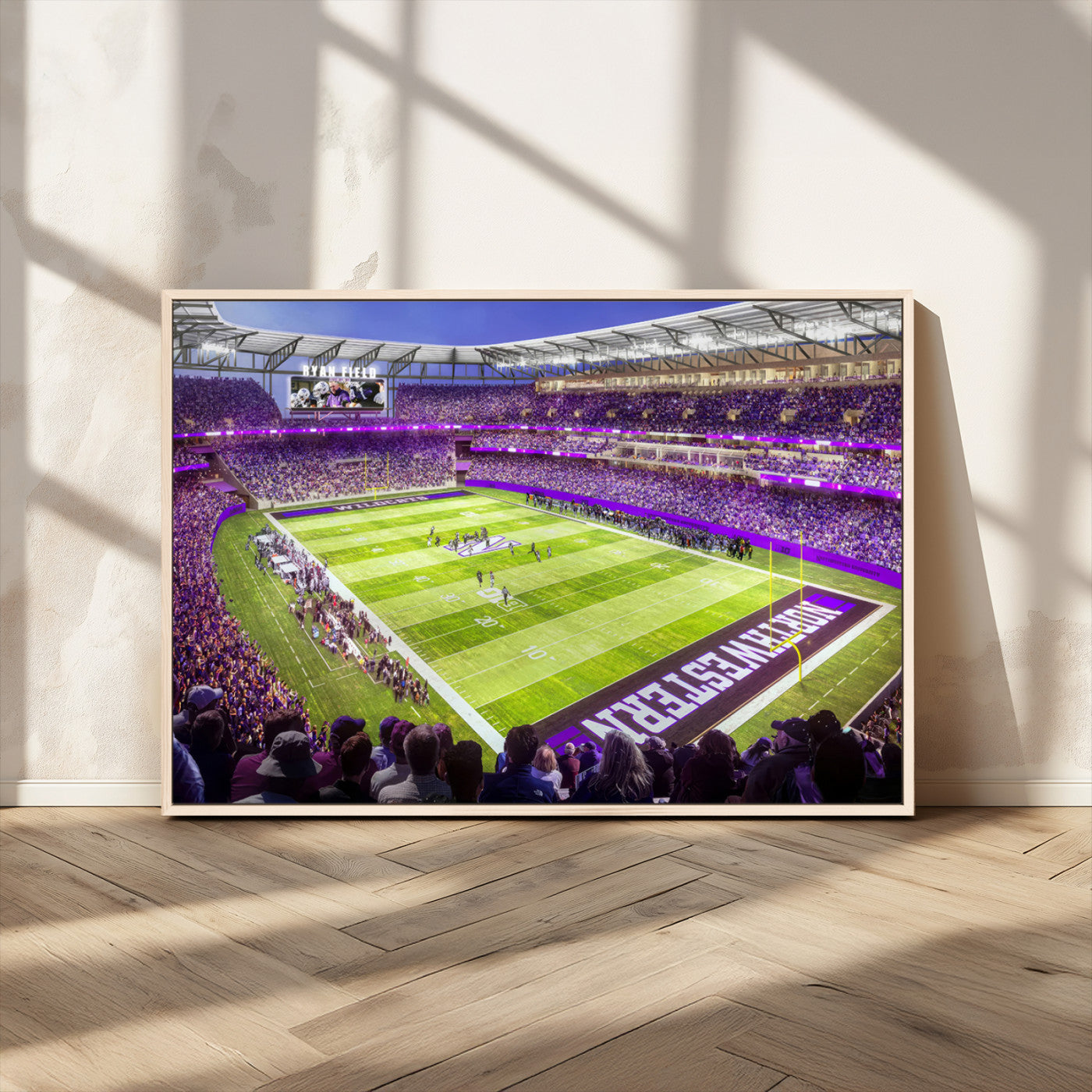 MGV-FC-36X24 - Northwestern University Wildcats Football Team Print - Evanston Ryan Field Wall Art Canvas Print
