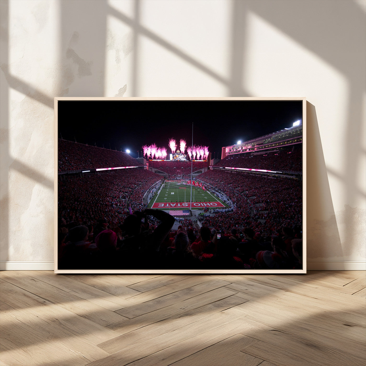 MGV-FC-36X24 - Ohio State University Buckeyes Football Team Print - Columbus Ohio Stadium Wall Art Canvas Print
