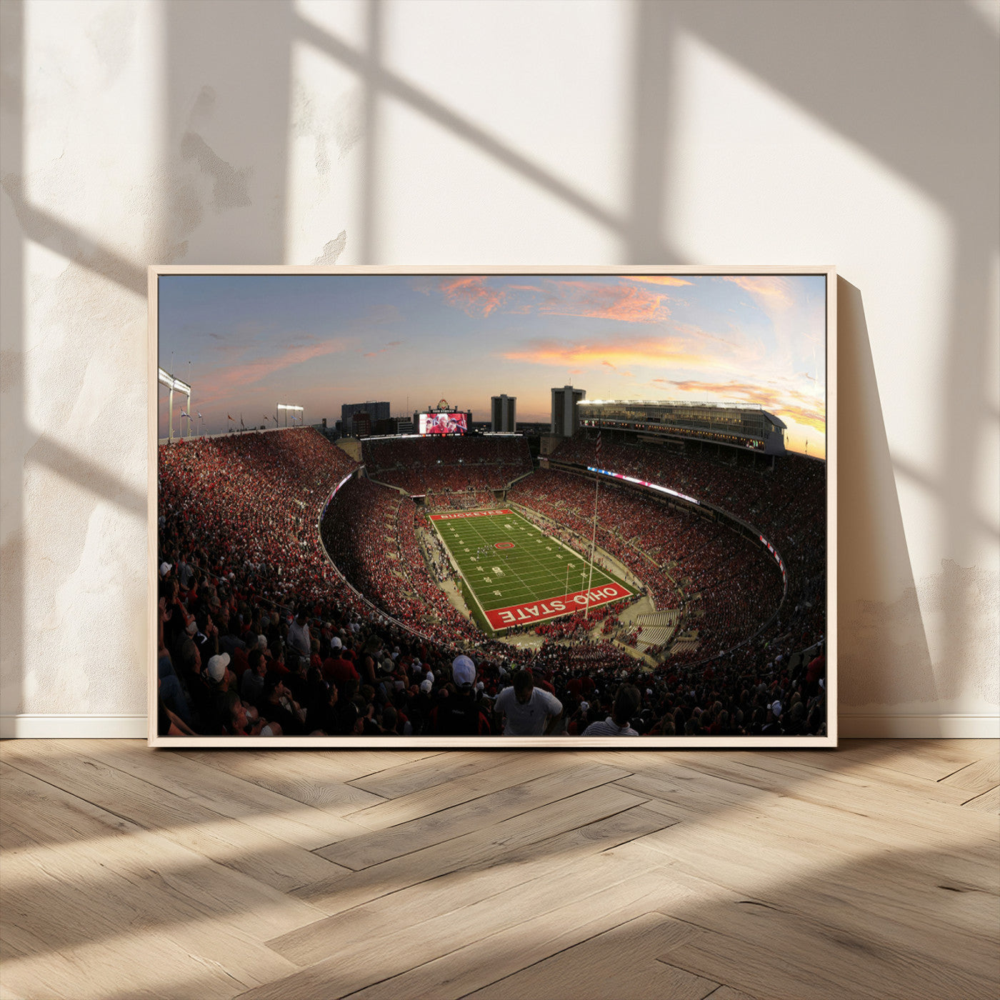 MGV-FC-36X24 - Ohio State University Buckeyes Football Team Print - Columbus Ohio Stadium Wall Art Canvas Print