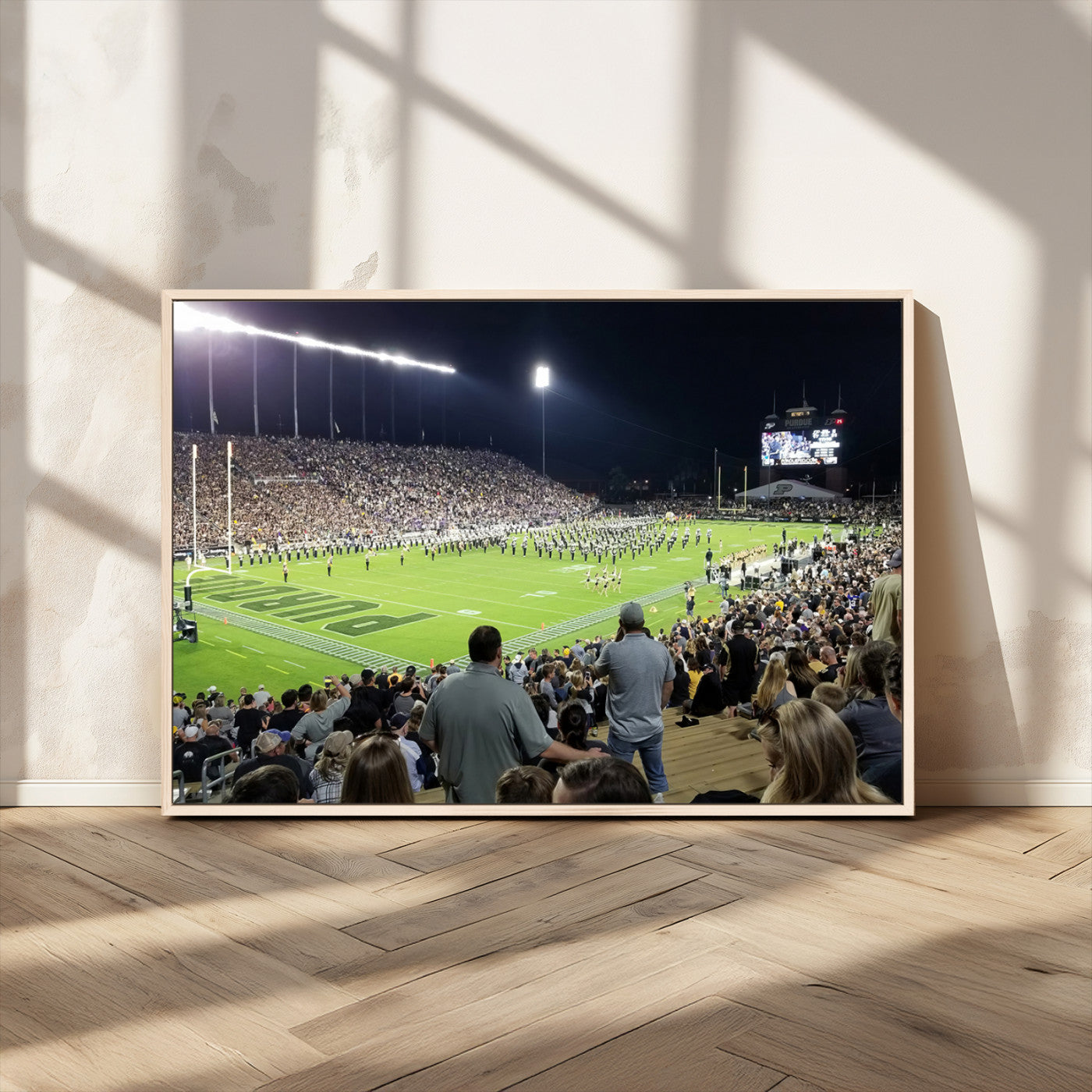MGV-FC-36X24 - Purdue University Boilermakers Football Team Print - West Lafayette Ross-Ade Stadium Wall Art Canvas