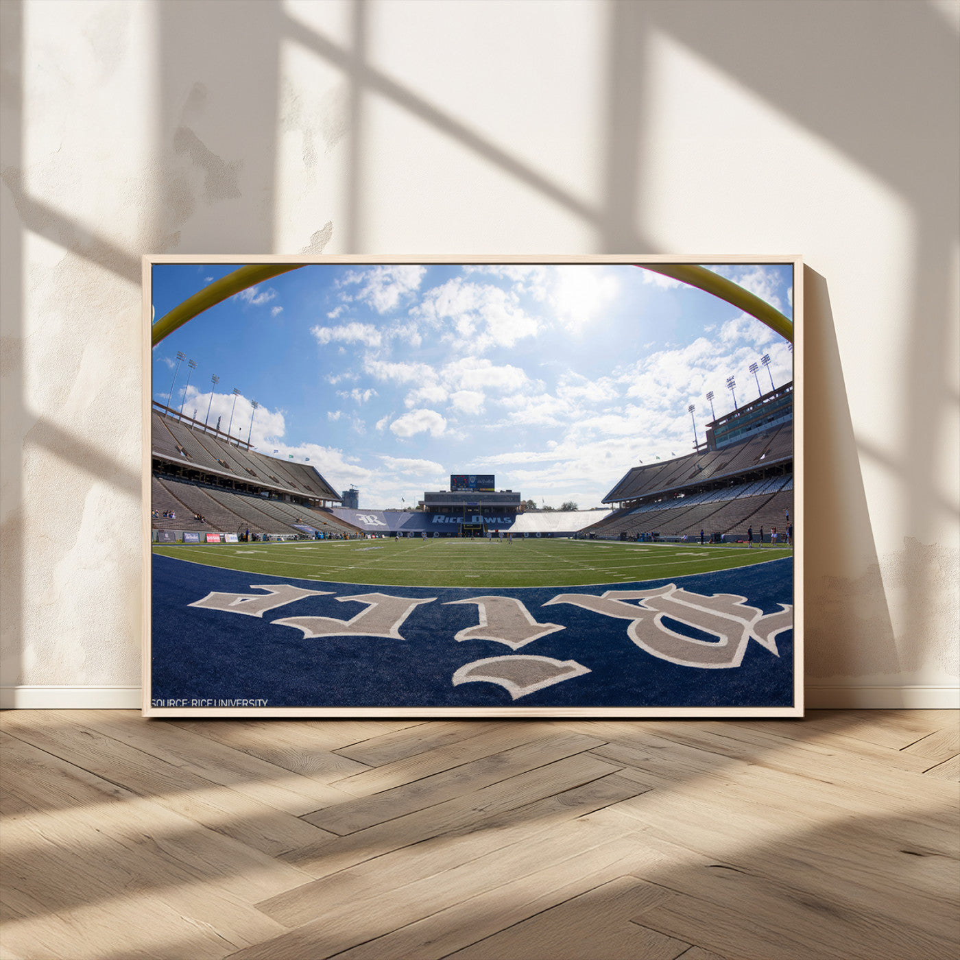 MGV-FC-36X24 - Rice University Owls Football Team Print - Houston Rice Stadium Wall Art Canvas Print