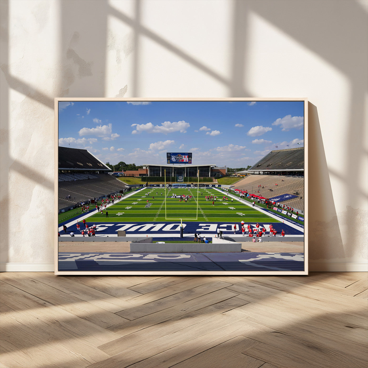 MGV-FC-36X24 - Rice University Owls Football Team Print - Houston Rice Stadium Wall Art Canvas Print