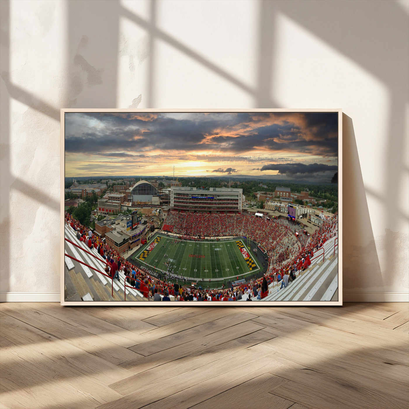 MGV-FC-36X24 - University of Maryland Terrapins Football Team Print - College Park SECU Stadium Wall Art Canvas