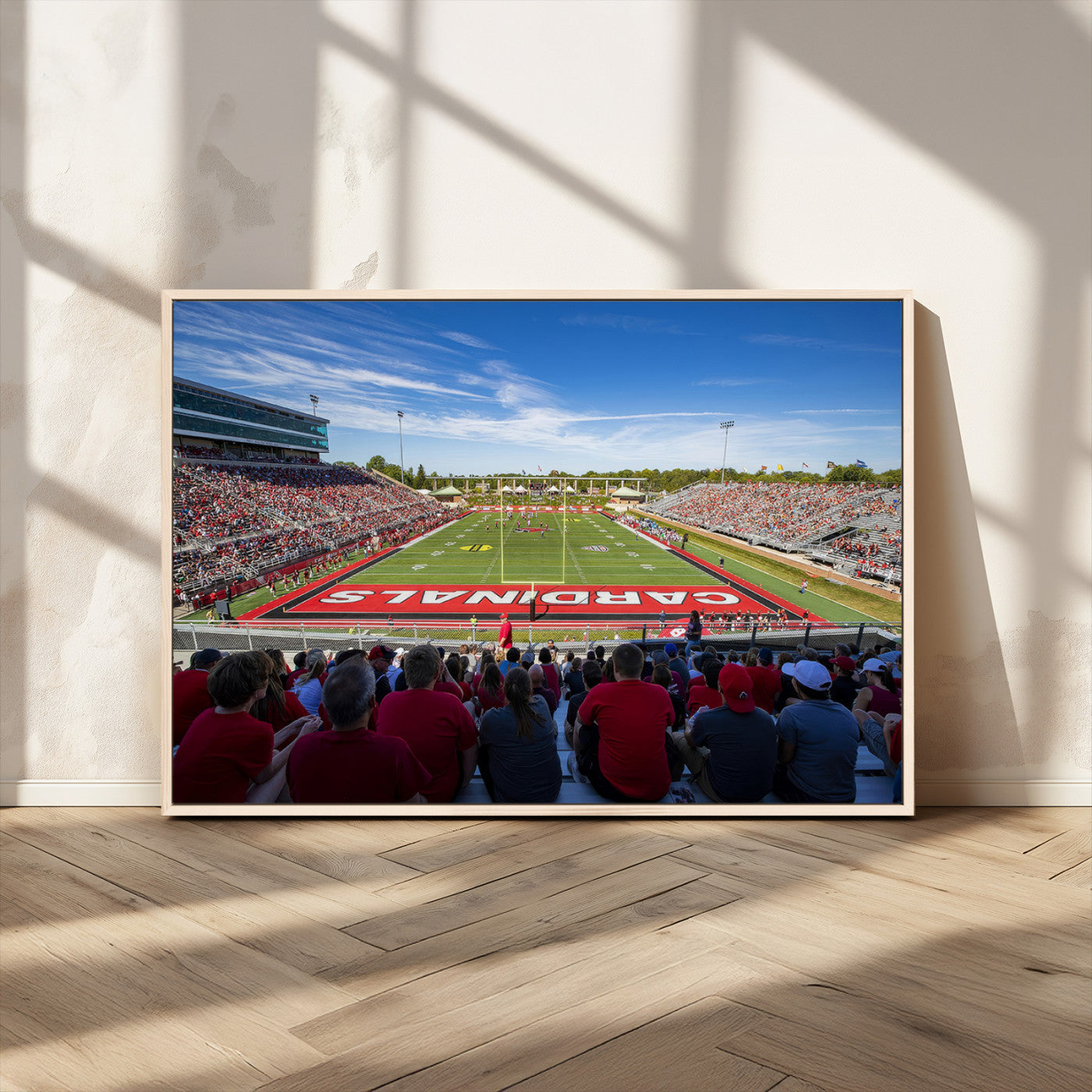 MGV-FC-36X24 - Ball State Cardinals Football Team Print - Muncie Scheumann Stadium Wall Art Canvas Print