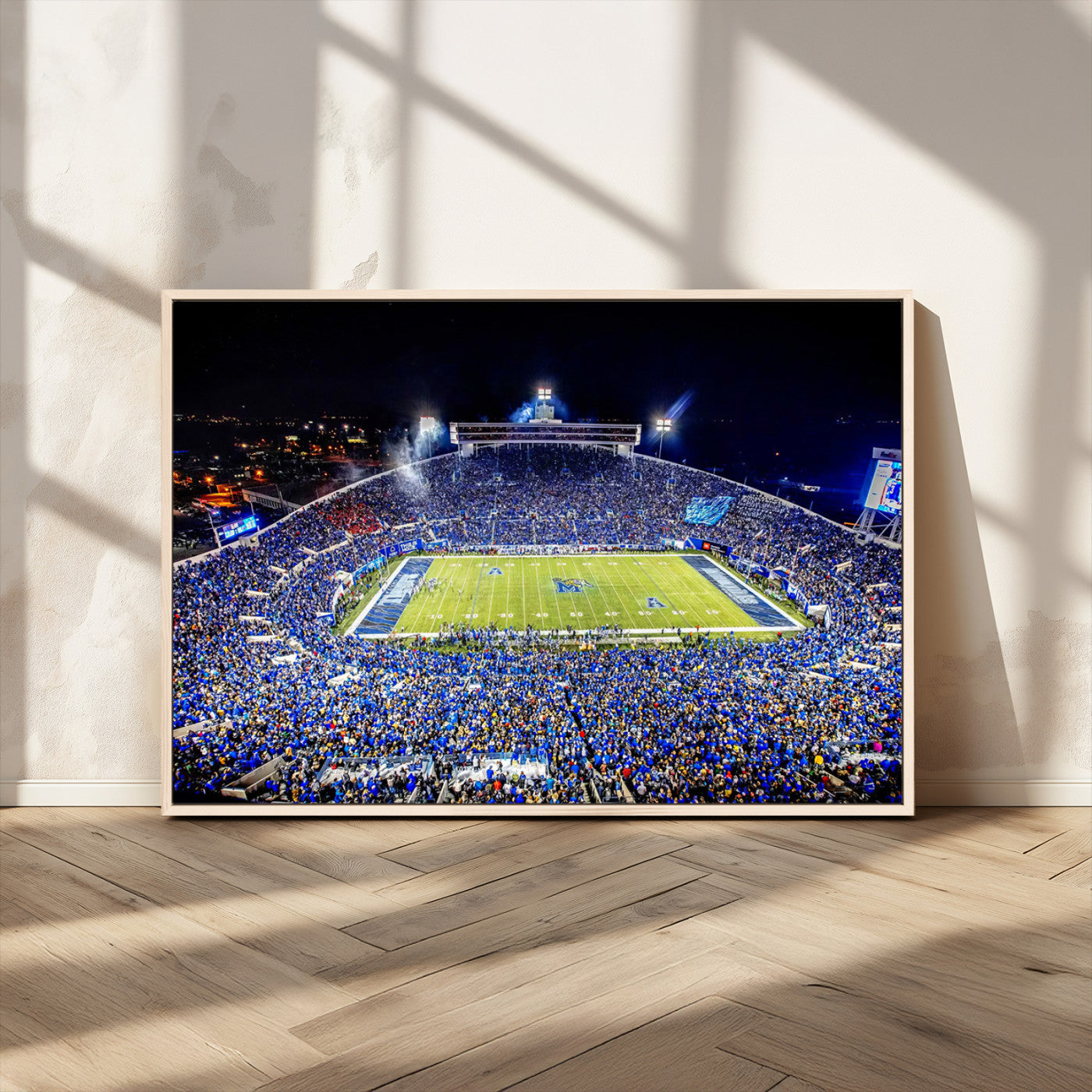 MGV-FC-36X24 - University of Memphis Tigers Football Team Print - Memphis Simmons Bank Liberty Stadium Wall Art
