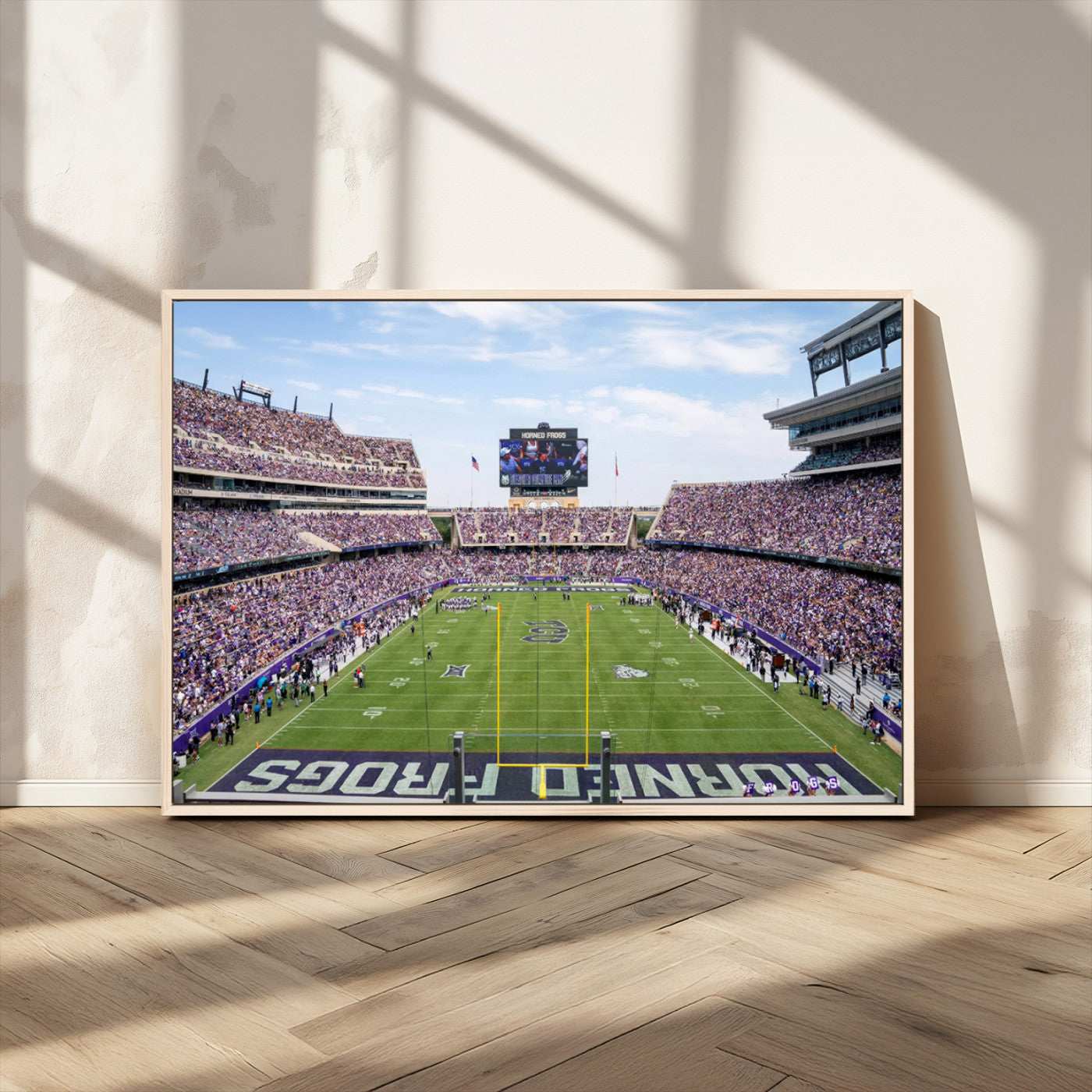 MGV-FC-36X24 - TCU Horned Frogs Football Team Print - Fort Worth Amon G. Carter Stadium Wall Art Canvas Print