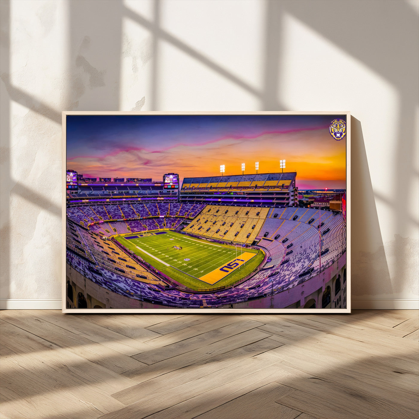93538-MGV-CV-36X24-The Louisiana State University Tigers Football Team Print - Baton Rouge Tiger Stadium Wall Art