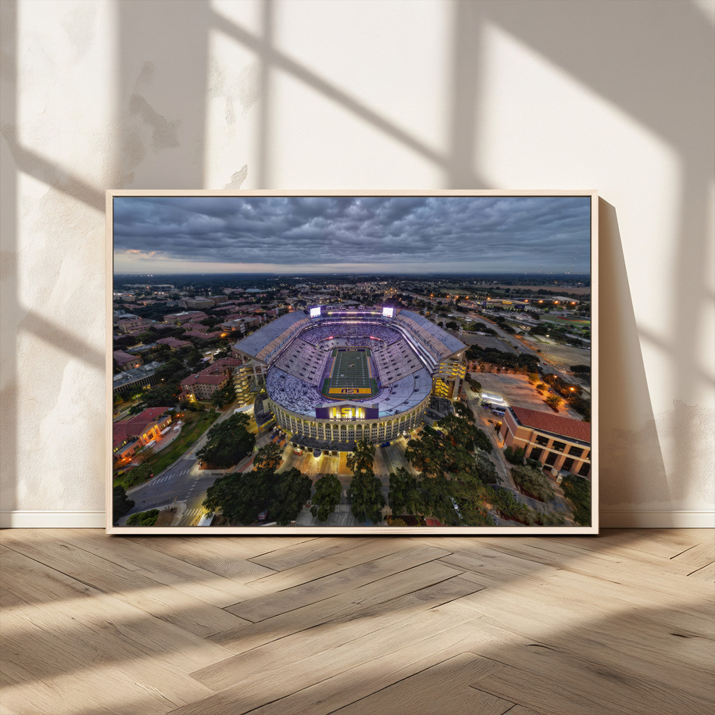 MGV-FC-36X24 - The Louisiana State University Tigers Football Team Print - Baton Rouge Tiger Stadium Wall Art