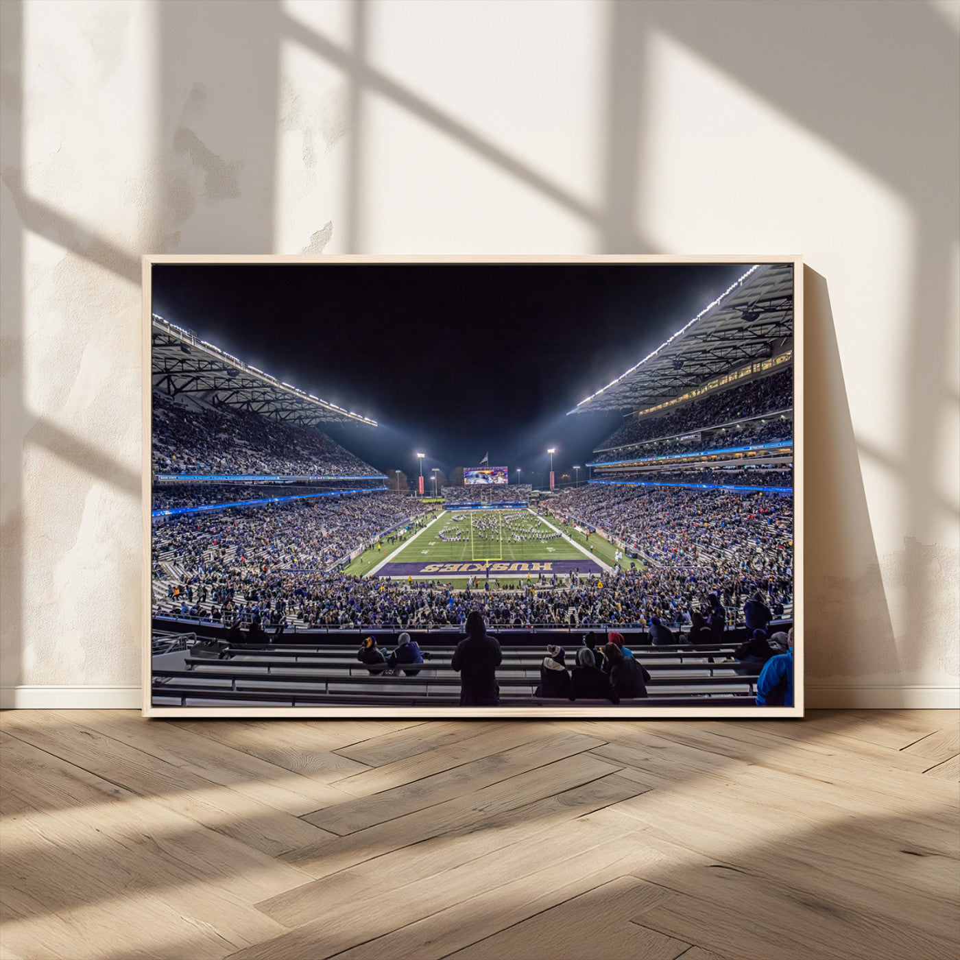 MGV-FC-36X24 - The University of Washington Huskies Football Team Print - Seattle Husky Stadium Wall Art Canvas