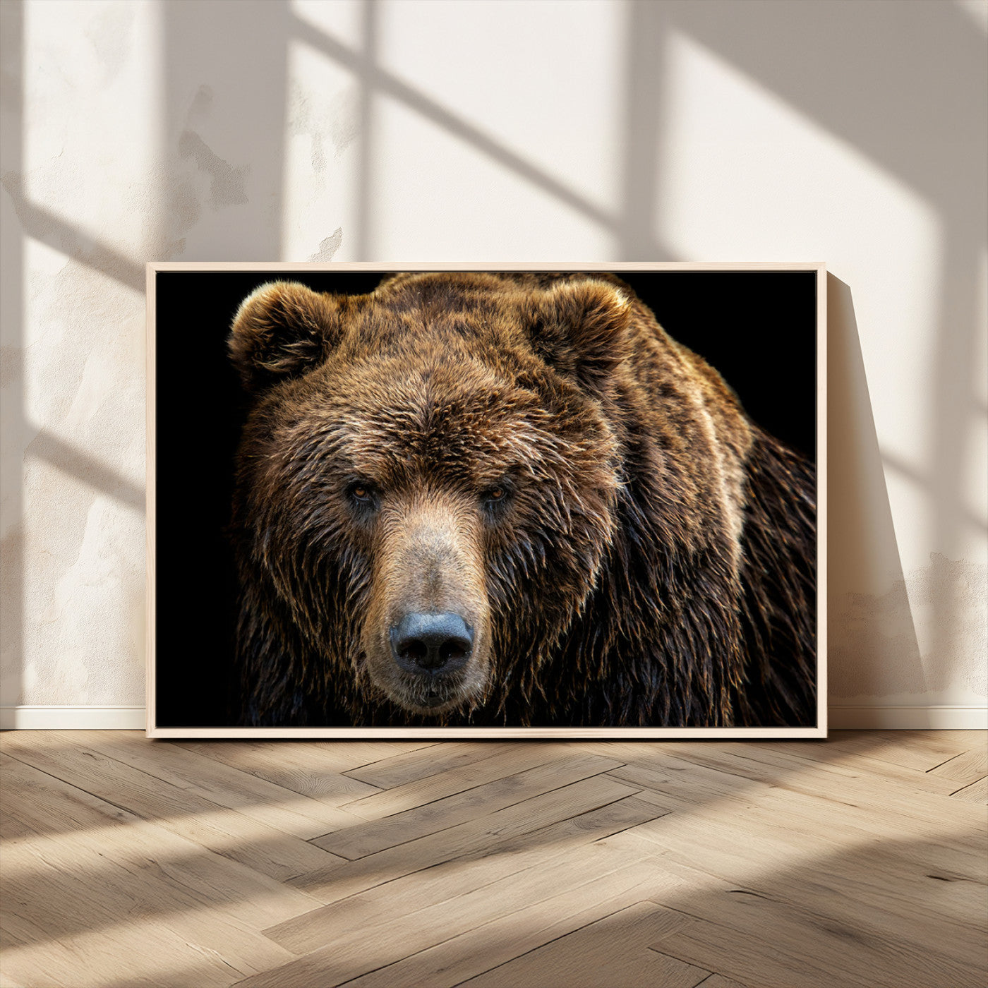 MGV-FC-36X24 - Grizzly Brown Bear Canvas Wall Art, Wildlife Animal Canvas Artwork Bear Print, Bear Wall Art Print,