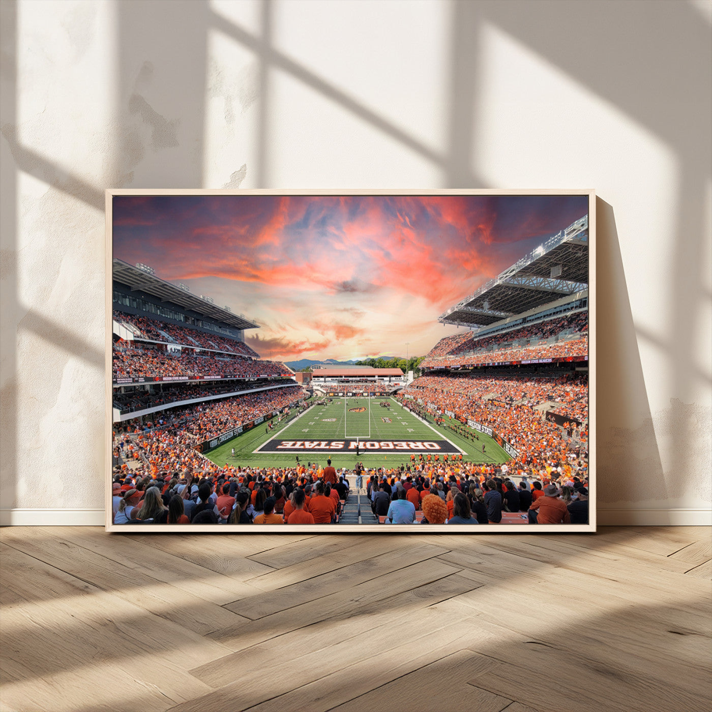 MGV-FC-36X24 - Oregon State Beavers Football Team Print - Corvallis Reser Stadium Wall Art Canvas Print