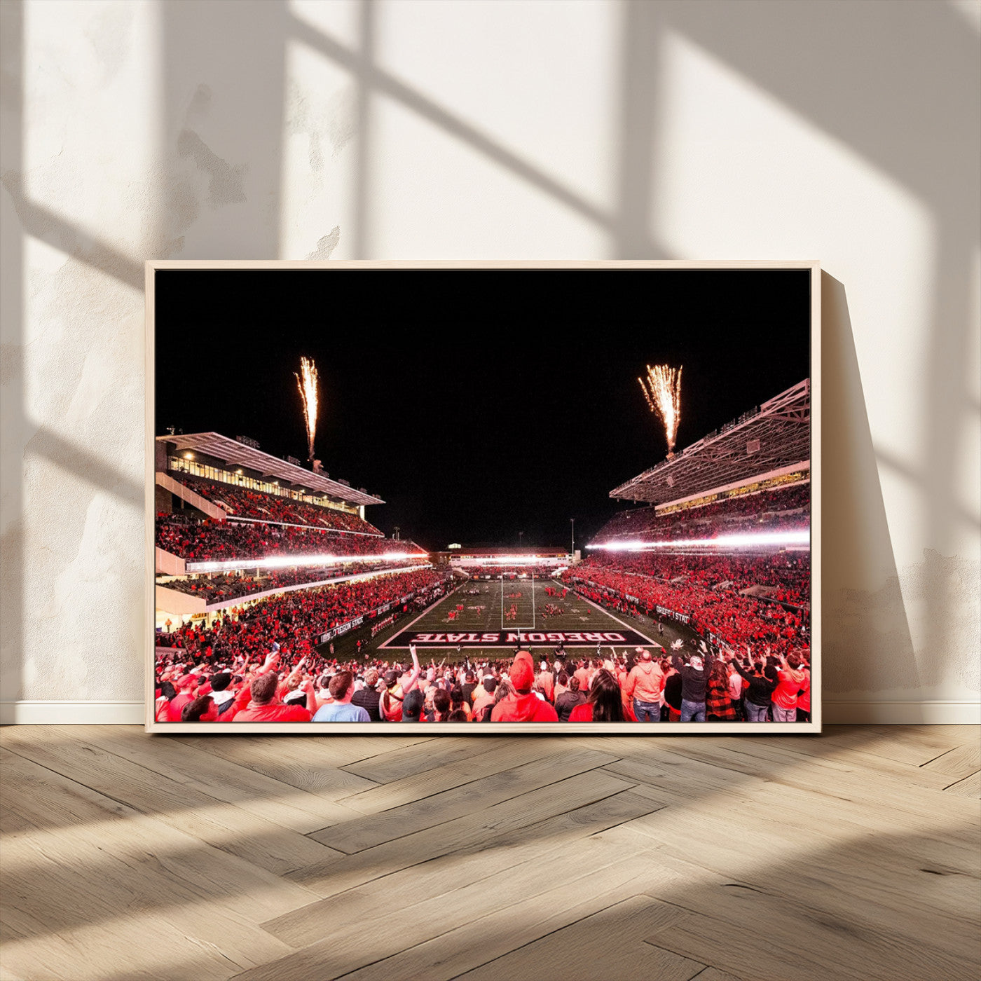 MGV-FC-36X24 - Oregon State Beavers Football Team Print - Corvallis Reser Stadium Wall Art Canvas Print