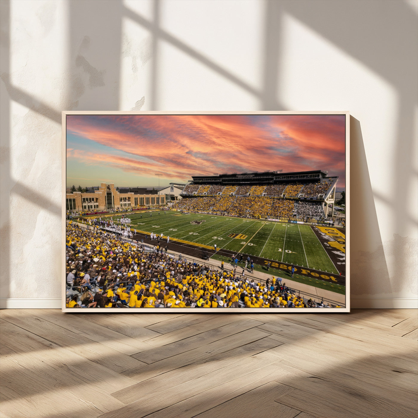 MGV-FC-36X24 - University of Wyoming Cowboys Football Team Print - Laramie Jonah Field War Memorial Stadium Wall