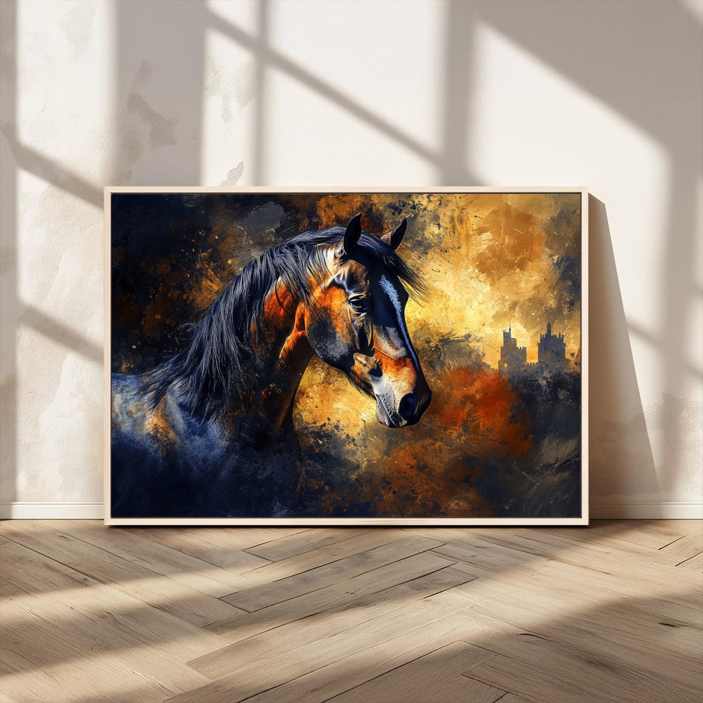 MGV-FC-36X24 - Abstract Horse Art Print - Abstract Canvas Wall Art | Perfect for Rustic Farmhouse, Modern, or