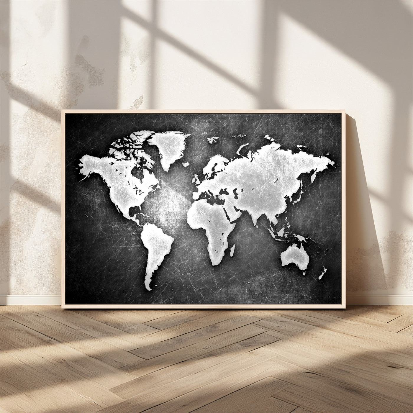 MGV-FC-36X24 - World Map Wall Art Canvas Print – Framed Wall Art for Anniversary Gift or Home Adventure Decor