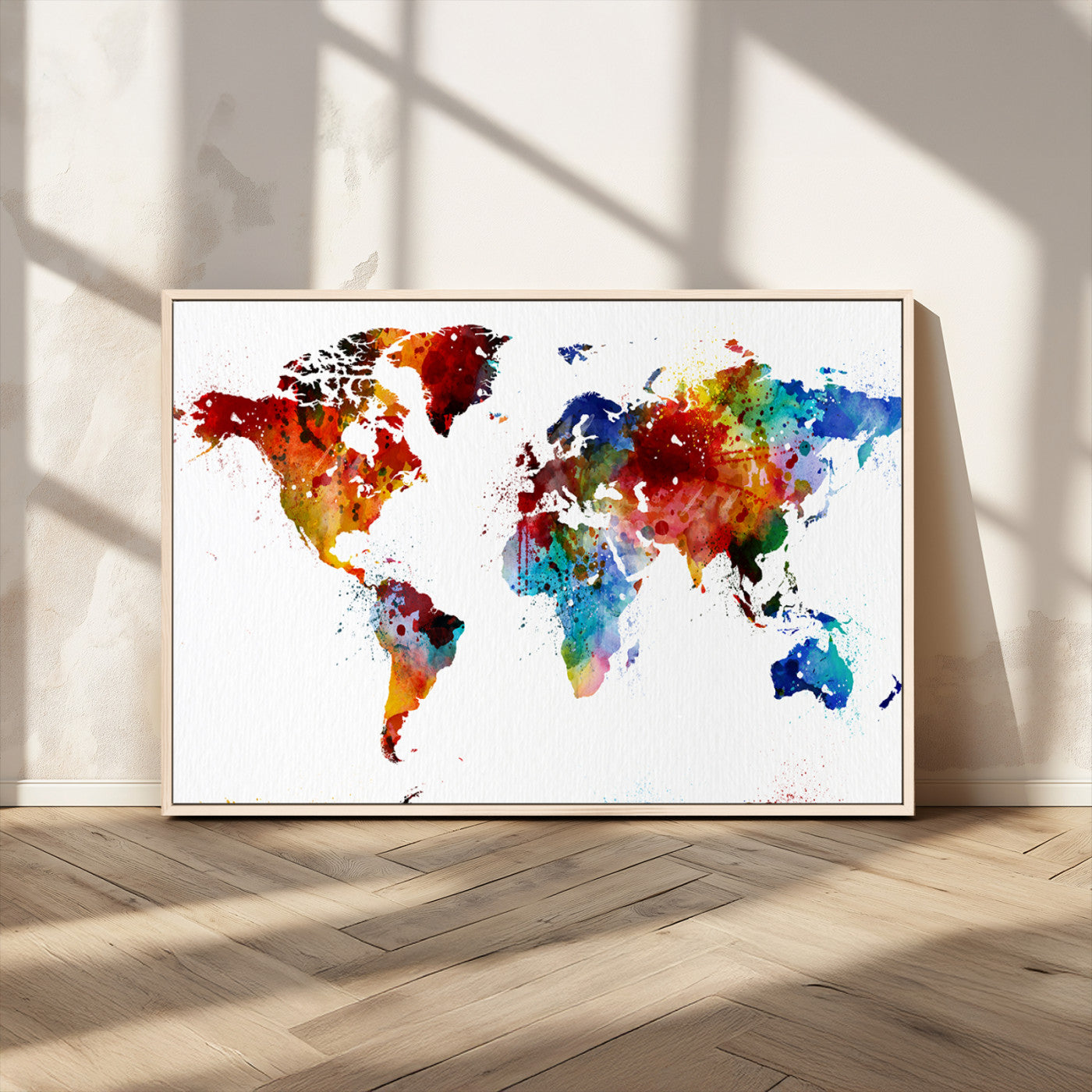 MGV-FC-36X24 - Push Pin World Map Canvas Print – Framed Wall Art for Couples to Track Their Travels – Anniversary