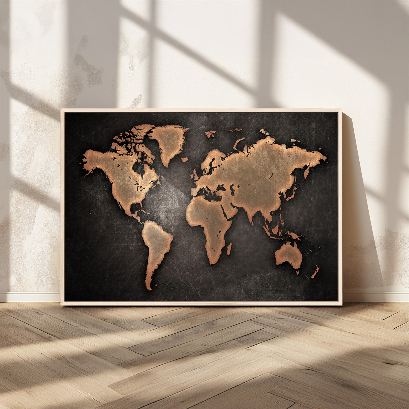MGV-FC-36X24 - Push Pin World Map Canvas Print – Framed Wall Art for Couples to Track Their Travels – Anniversary