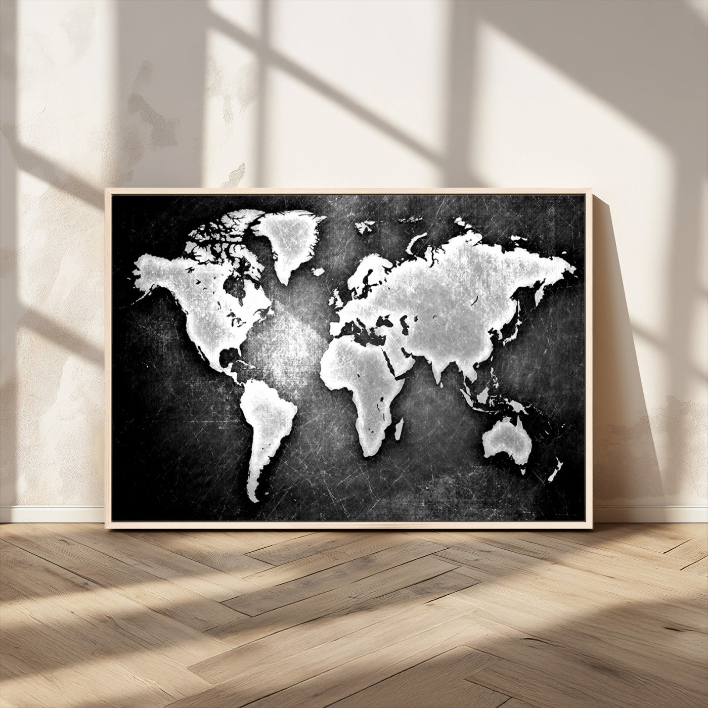 MGV-FC-36X24 - World Map Wall Art Canvas Print – Framed Wall Art for Anniversary Gift or Home Adventure Decor