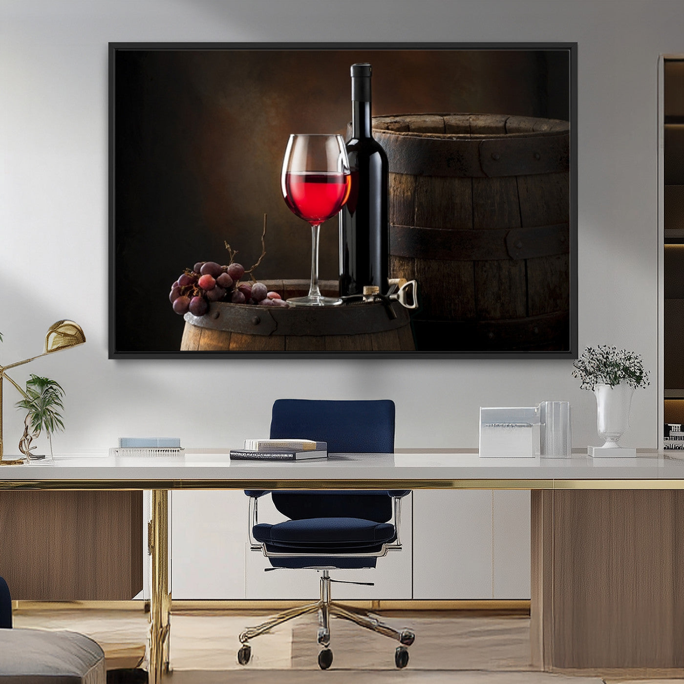 MGV-FC-36X24 - Red Wine and Bottle Canvas Print
