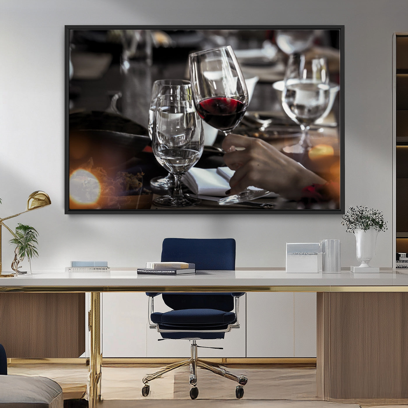 MGV-FC-36X24 - Red Wine and Glass Canvas Print