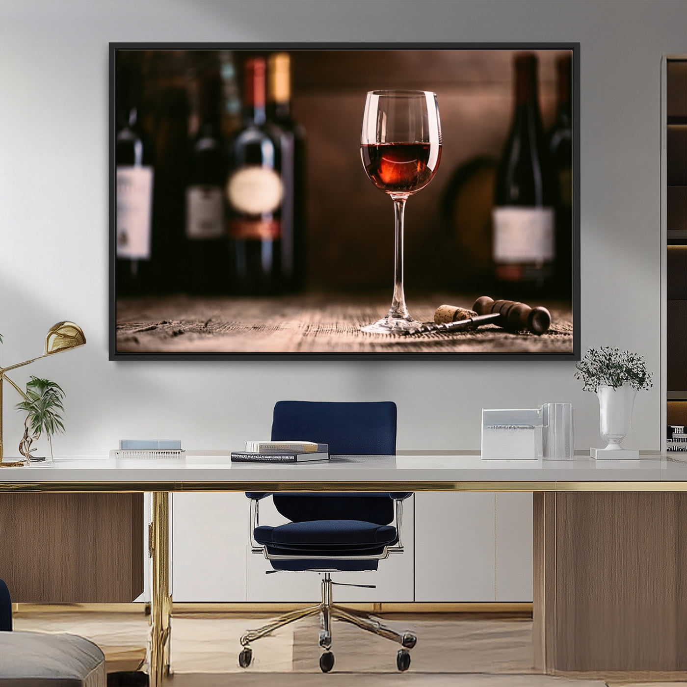 MGV-FC-36X24 - Red Wine and Bottle Canvas Print