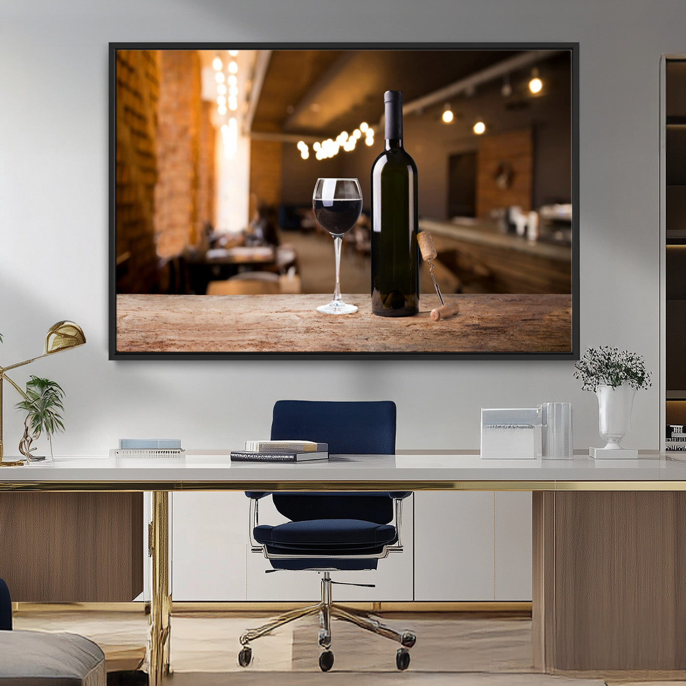 MGV-FC-36X24 - Wine and Bottle Wall Art Canvas Print