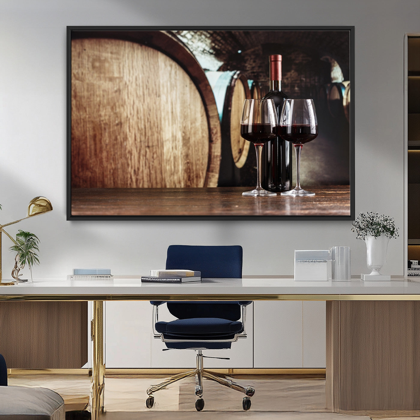 MGV-FC-36X24 - Wine and Barrel Wall Art Canvas Print